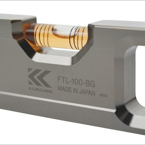 Fujiya Aluminum Level, Black and Gold, Approx. 115mm Wide, Bubble Orange, FTL-100-BG