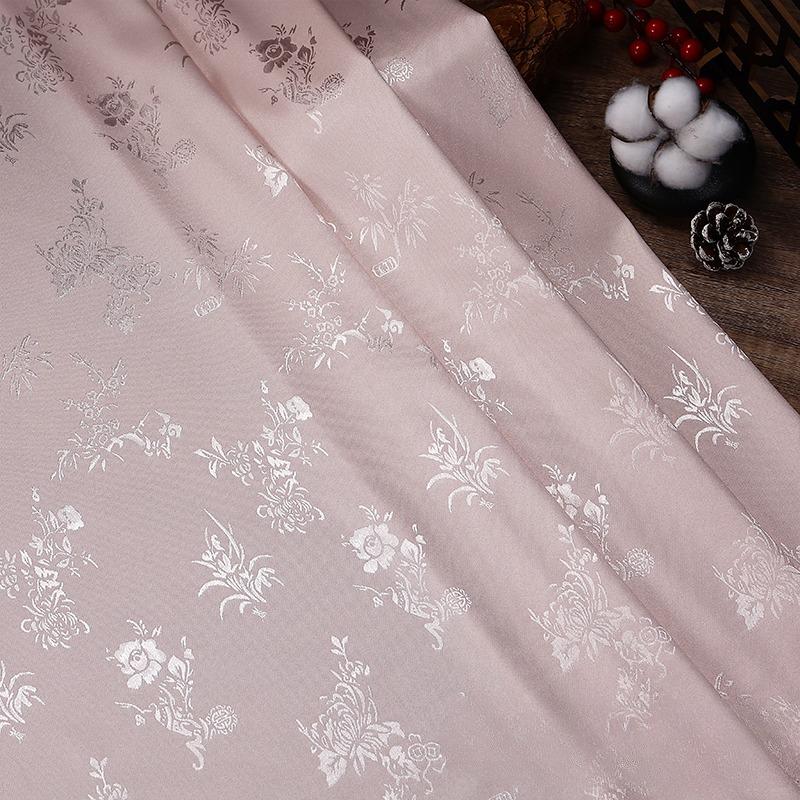 

100x120cm Plum Orchid Bamboo Chrysanthemum Silk Jacquard Cloth Cheongsam Horse Skirt Ancient Style Embroidery Clothing Fabric 100x120cm
