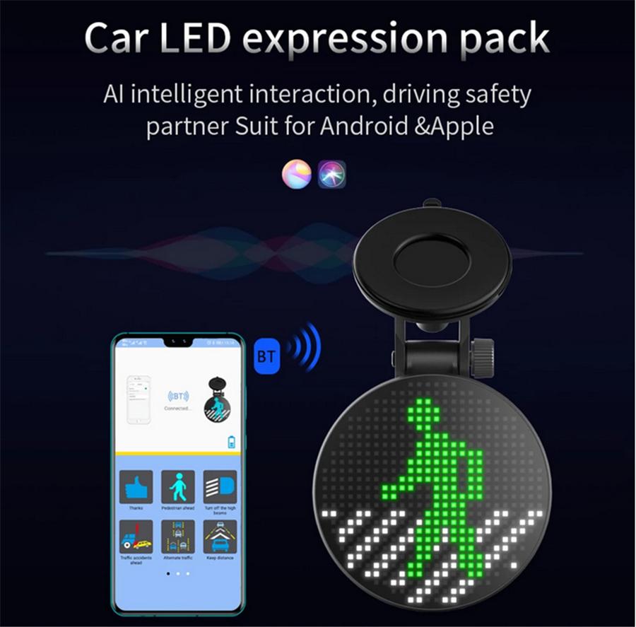 Funny Car Rear Window Emotion Light Auto Smart APP Control 5.0 Sign Display Ligh