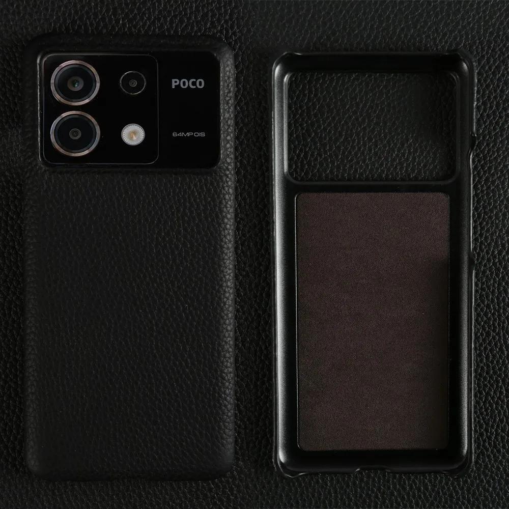 Etui do POCO F8 Ultra Biznesowe Pokrowiec ze Skóry Naturalnej Do Poco F7Pro POCO X6 M5 M6Pro X4Pro F2Pro Tylna Klapka Odporna na Wstrząsy Fundas