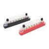 1 Pair M6 Power Distribution Block High Current DC12V To 48V 150A Double Stud 8 Way Battery Bus Bar Black Red for Car