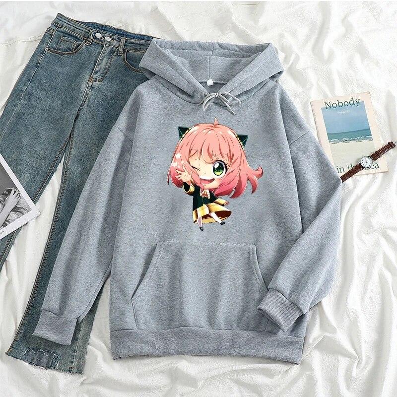 Anime Shirt Spy X Familie Kapuzenfleece Kawaii Harajuku Unisexga Herbst Winter Frauen Unisex Mode Warm halten Hoodie Sportswear