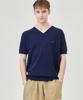 THE-ABON Arm Warmer V-Neck Short-Sleeve Knit Tee Gray