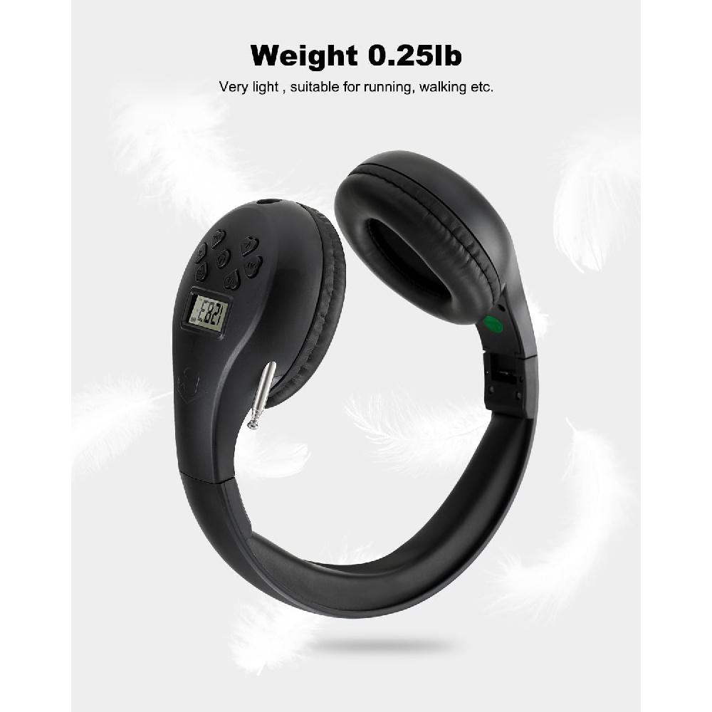 Tragbarer persönlicher FM-Radio-Kopfhörer mit bestem Empfang, Walkman kabelloses Headset FM-Radio Ohrenschützer zum Gehen, Joggen