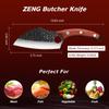 Ultra Sharp Japanese Butcher Knife with Finger Hole Boning Knife Meat Cleaver Stainless Steel Chef Knife Full Tang Wood Handle