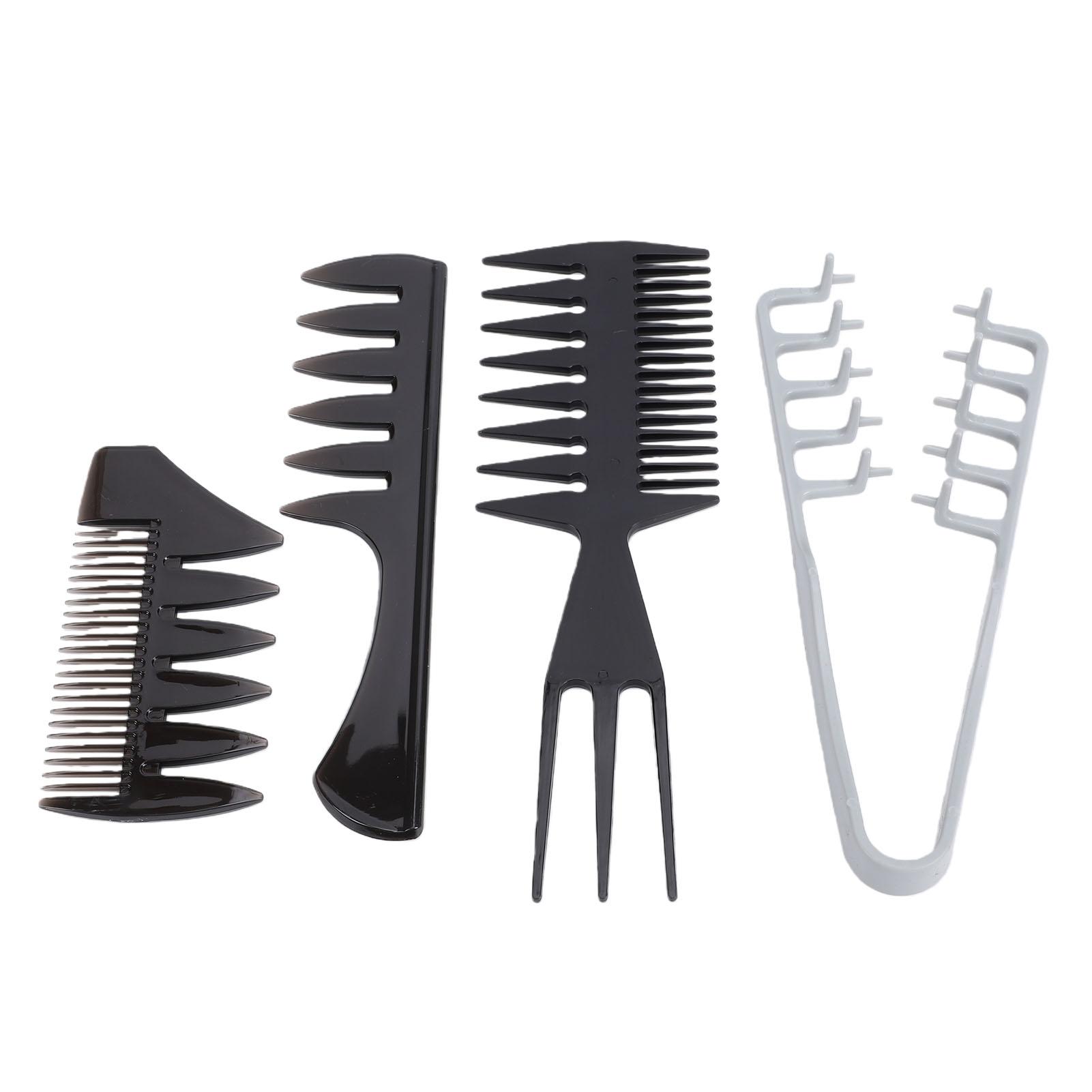 

Hair Styling Comb Set for Men Wide Tooth Texture Combs Barber Hairstylist Comb for Quiff Pompadour Hairstyles 4pc Set