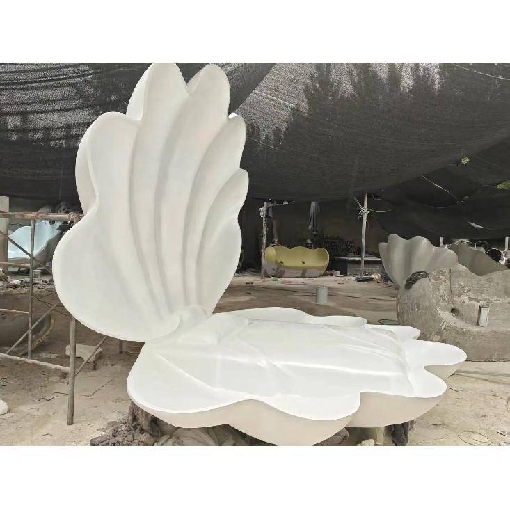 GFK Perlmutt Muschel Modell Skulptur Meeres-Thema Hochzeits-Hintergrund Große Muschel Außen-Dekoration Schmuckstück