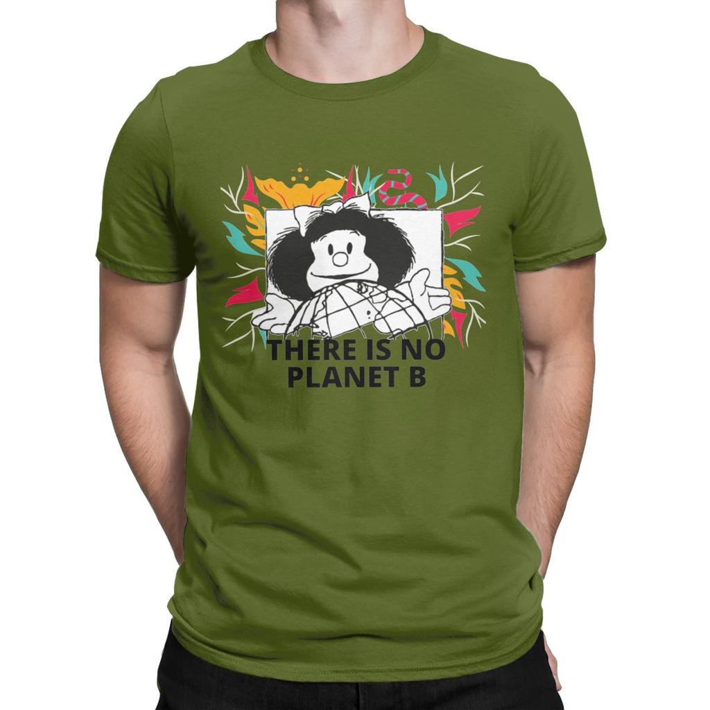 Mafalda There Is No Planet B T Shirt Men 100 Cotton Funny T Shirt Round Collar