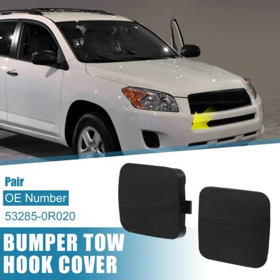 

Pair Front Tow Hook Cap 53285-0R020 for Toyota RAV4 2009-2012 Bright Black