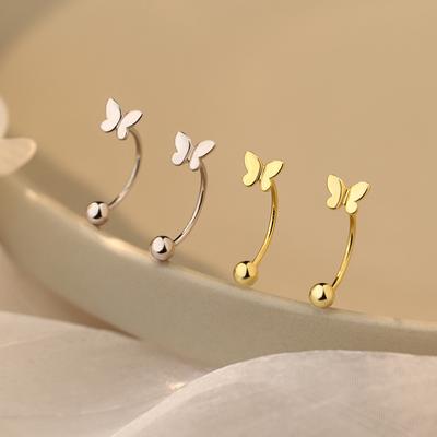 Butterfly Ear Hooks Are Fresh and Sweet Pastoral Style Literary Girl Niche Ear Piercing Earrings