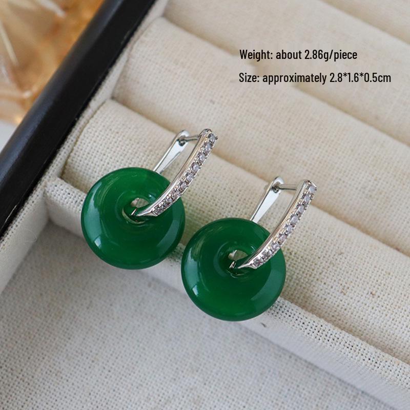 Kolczyki z cyrkoniami w stylu chińskim: Wykwintna moda retro z wszechstronnymi srebrnymi igłami dla wysokiej klasy, luksusowego wyglądu.