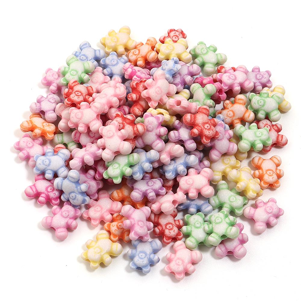 200pcs/lot Multiple Styles Plastic Beads Cat Flower Star Fish Shell Beads Loose Spacer Beads For Jewelry Making DIY Accessories