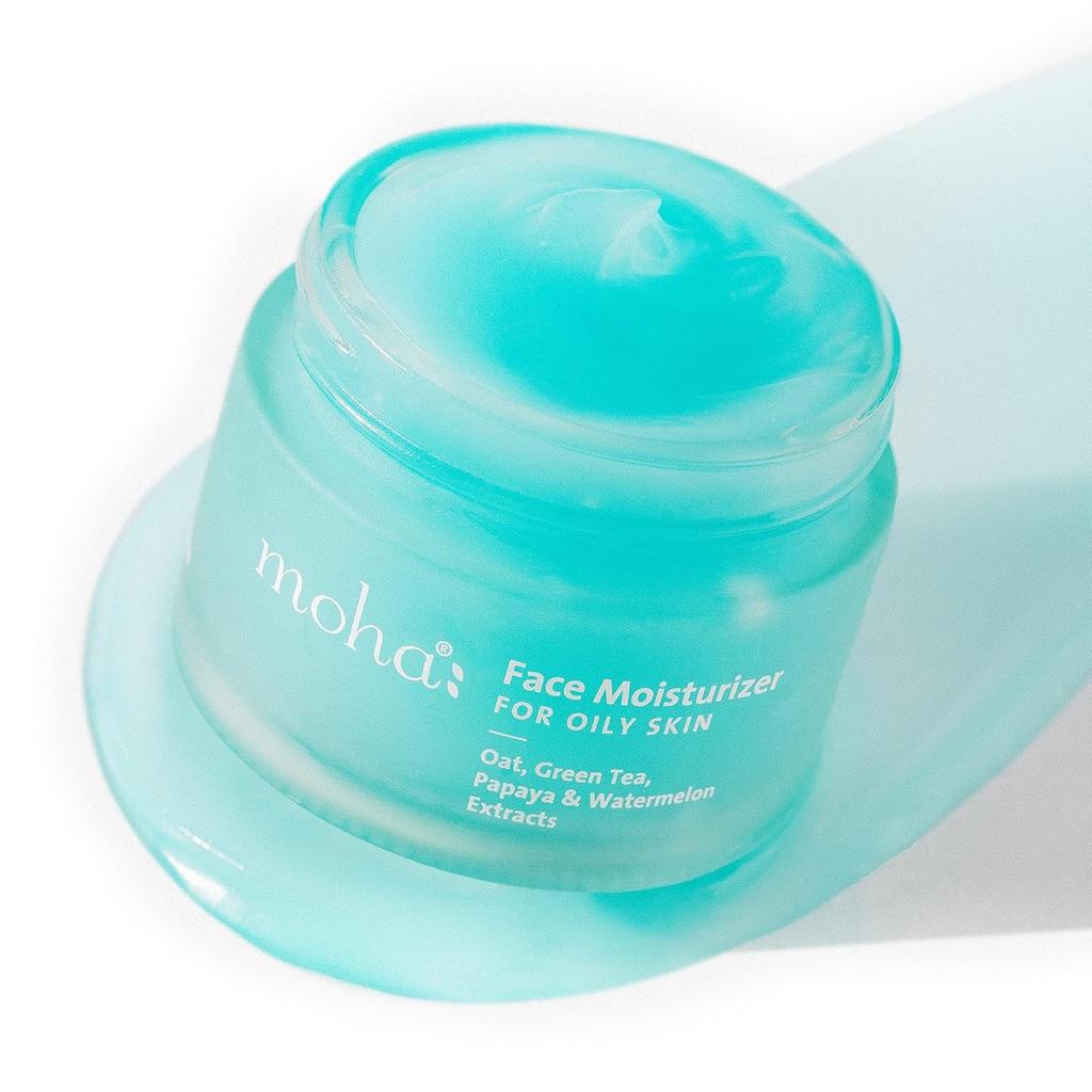Idratante Viso Moha Controllo Sebo per Pelli Grasse e a Tendenza Acne, Leggero, Non Grasso, 50 ml