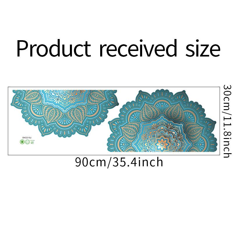 Green Mandala Wall Stickers, Arabic Pattern Festive PVC Decals for Middle East Home Wall Decor, Removable