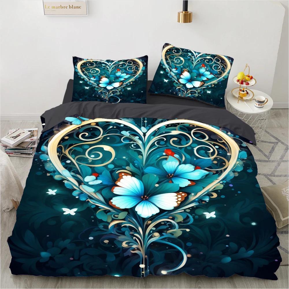 Luxury Bedding Sets 3d Digital Printed Retro Bohemian Butterfly 23pcs High Quality Duvet Cover Set Queen King Size Comforter