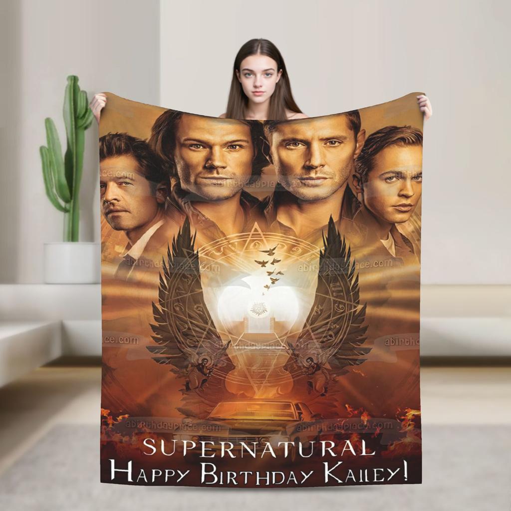 Supernatural TV Flannel Blanket  Super Soft Throw Blanket for Living Room Decorative Graphic Bedspread Sofa Bed Cover