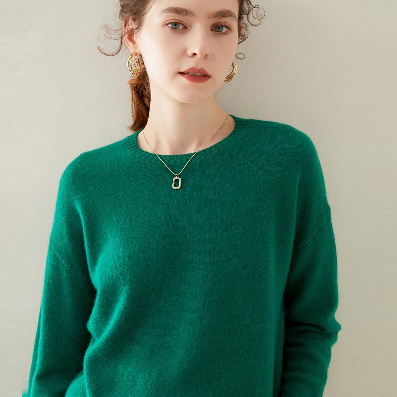 2026 Le Kasha Women's Autumn/Winter Cashmere Round Neck Long Sleeve Pullover Sweater