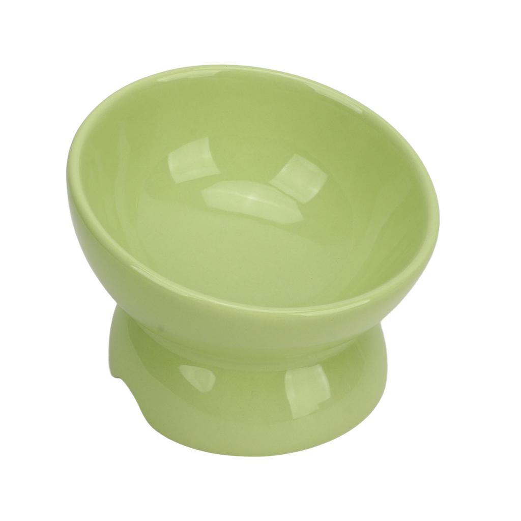 Keramiske Hevede Katteskåler Skråstilte Opphøyde Mat- og Vannskåler Beskytter Kjæledyrs Nakke Sklisikker for Katt