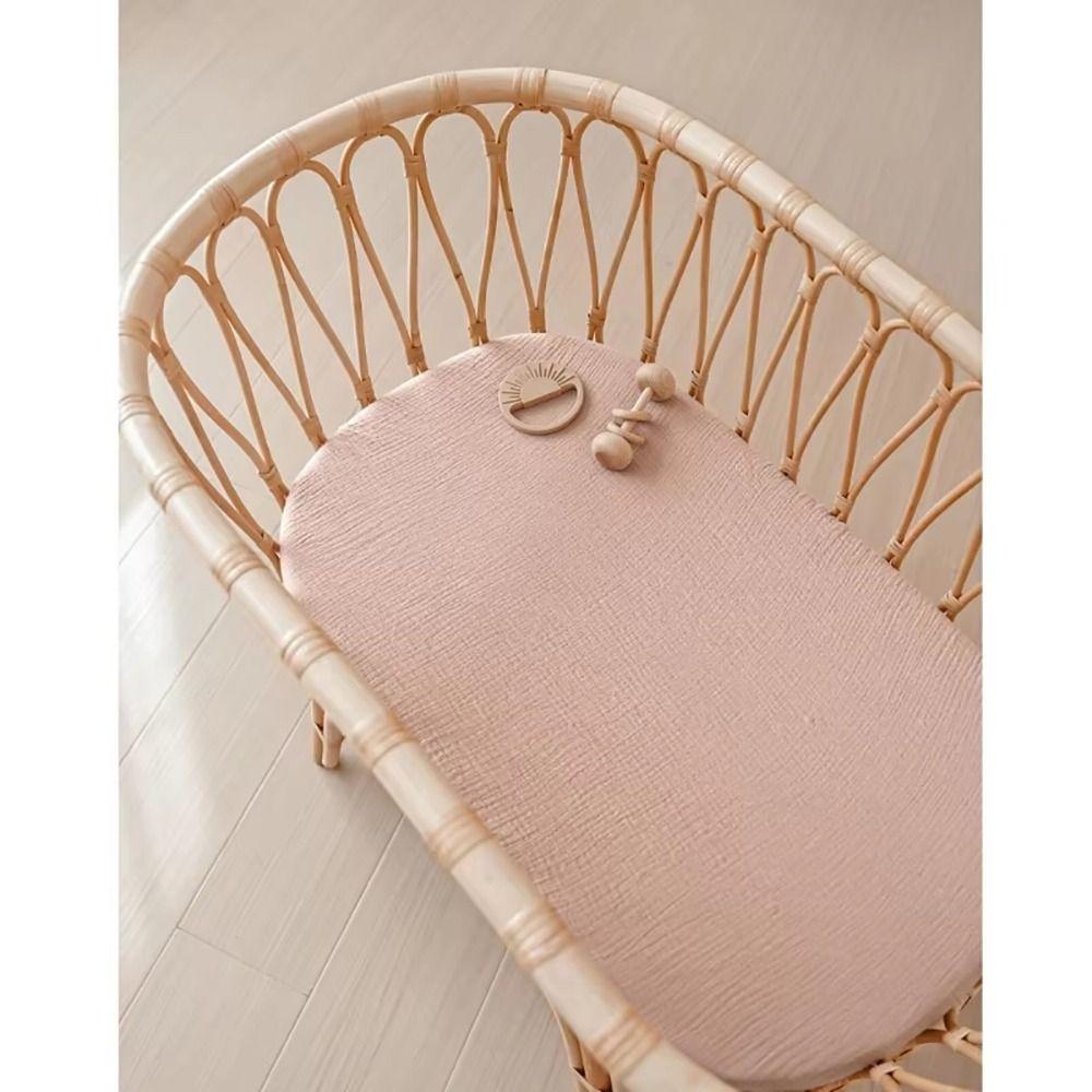 2Pcs/Set Solid Baby Fitted Sheet Printed Cradles Mattress Cover Durable Crib Fitted Sheets