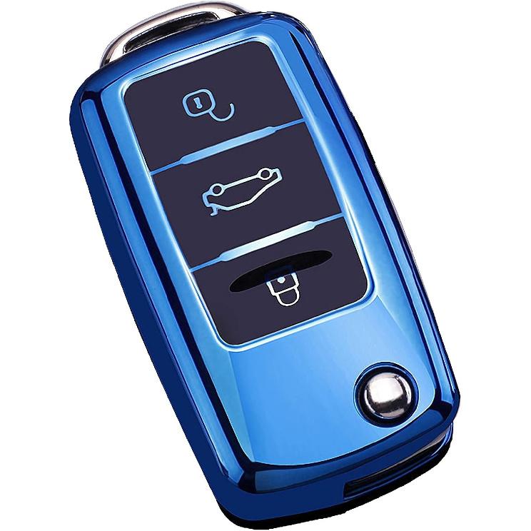Key Fob Cover, Premium Soft TPU Full Protection Key Fob Case for Jetta Golf P
