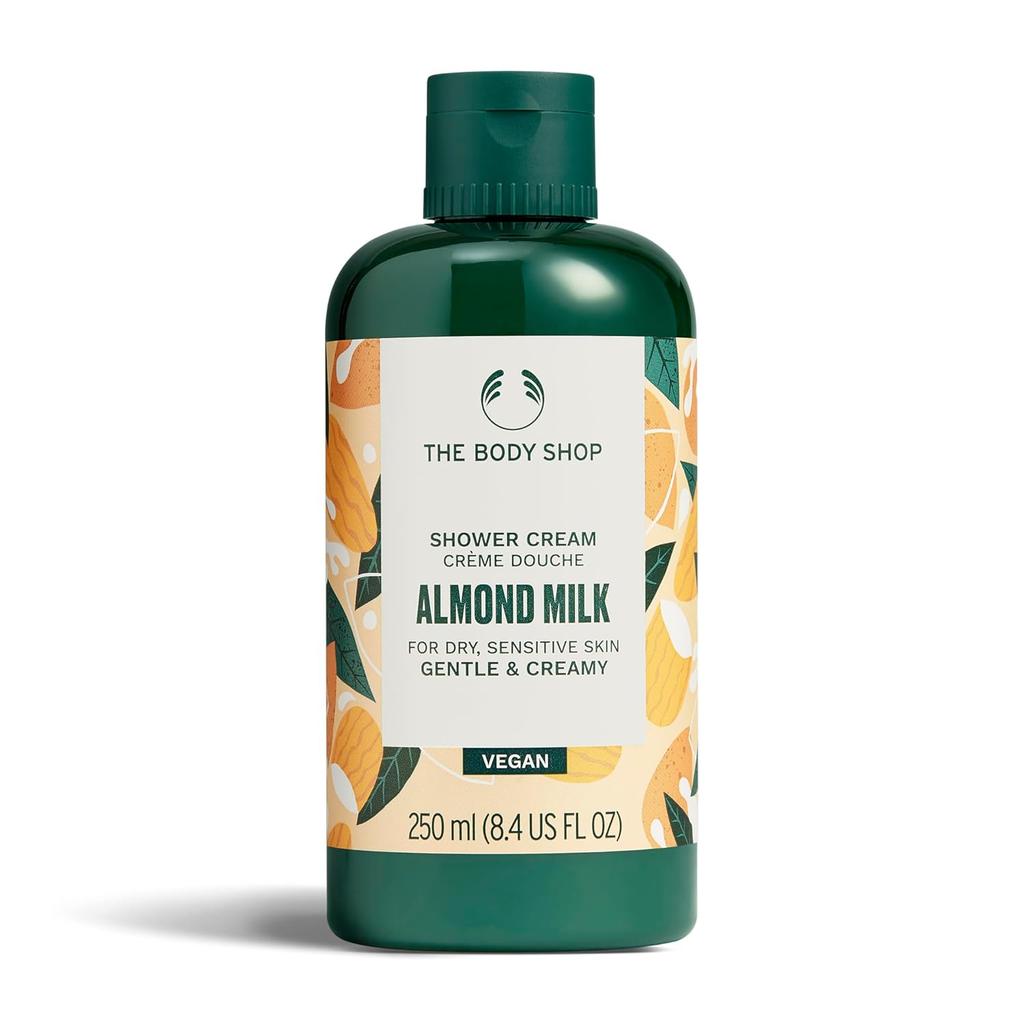 The Body Shop Almond Milk Shower Cream 250 ml For Dry Sensitive Skin Gentle Cleanse Soft Comfort Vegan Care