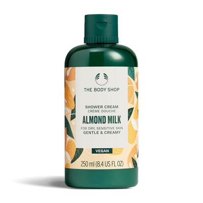 Creme de Duche Leite de Amêndoa 250 ml Para Pele Seca Sensível Limpeza Suave Conforto Suave Cuidado Vegano