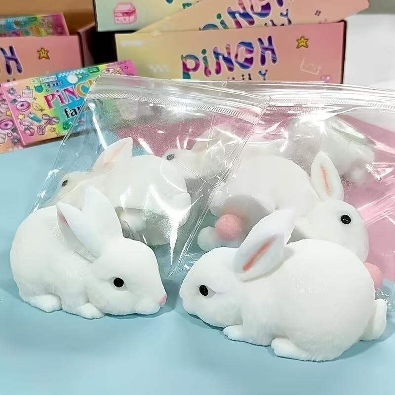 Festive Rabbit Squeeze Toys Playsets, Adorable Desktop Decor, Relaxing Stress Relief for Holiday Gift Presents Party Favors