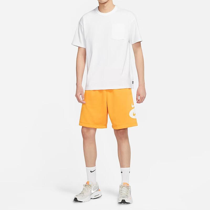 Nike Solid Color Pocket Crew Neck Loose Short Sleeve Drop Shoulder T-Shirt Men Tops White DQ9296-100