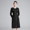 Elegant Single-Breasted Coat Dress for Middle-Aged Women - Perfect for Autumn and Winter