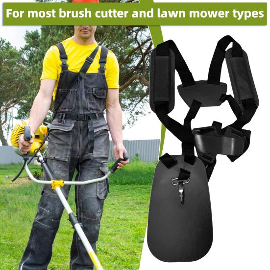 Universal Trimmer Harness Adjustable Strimmer Harness Padded Double Shoulder Straps with Belt for Brush Cutters Garden Grass Trimmer