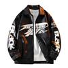 Source men's leather jacket American embroidered stand-up collar jacket men's and women's trendy brand locomotive leather jacket