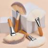 4Pcs Professional Makeup Brushes Set Large Fan Brush with Wooden Handle Designed for Makeup Removal and Highlighter Application