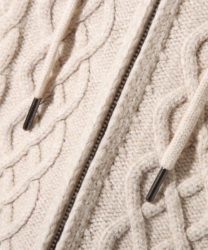 Dimiteulibeullaeg 2Way Heavyweight Cable Knit Zip-Up Hoodie_Oatmeal
