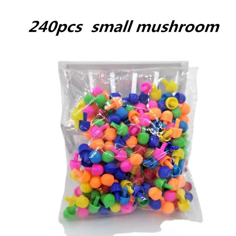 296/592pcs Mushroom Nail DIY Handmade Toys Montessori Educational Toys Intelligent 3D Puzzle Game Jigsaw Board Gifts
