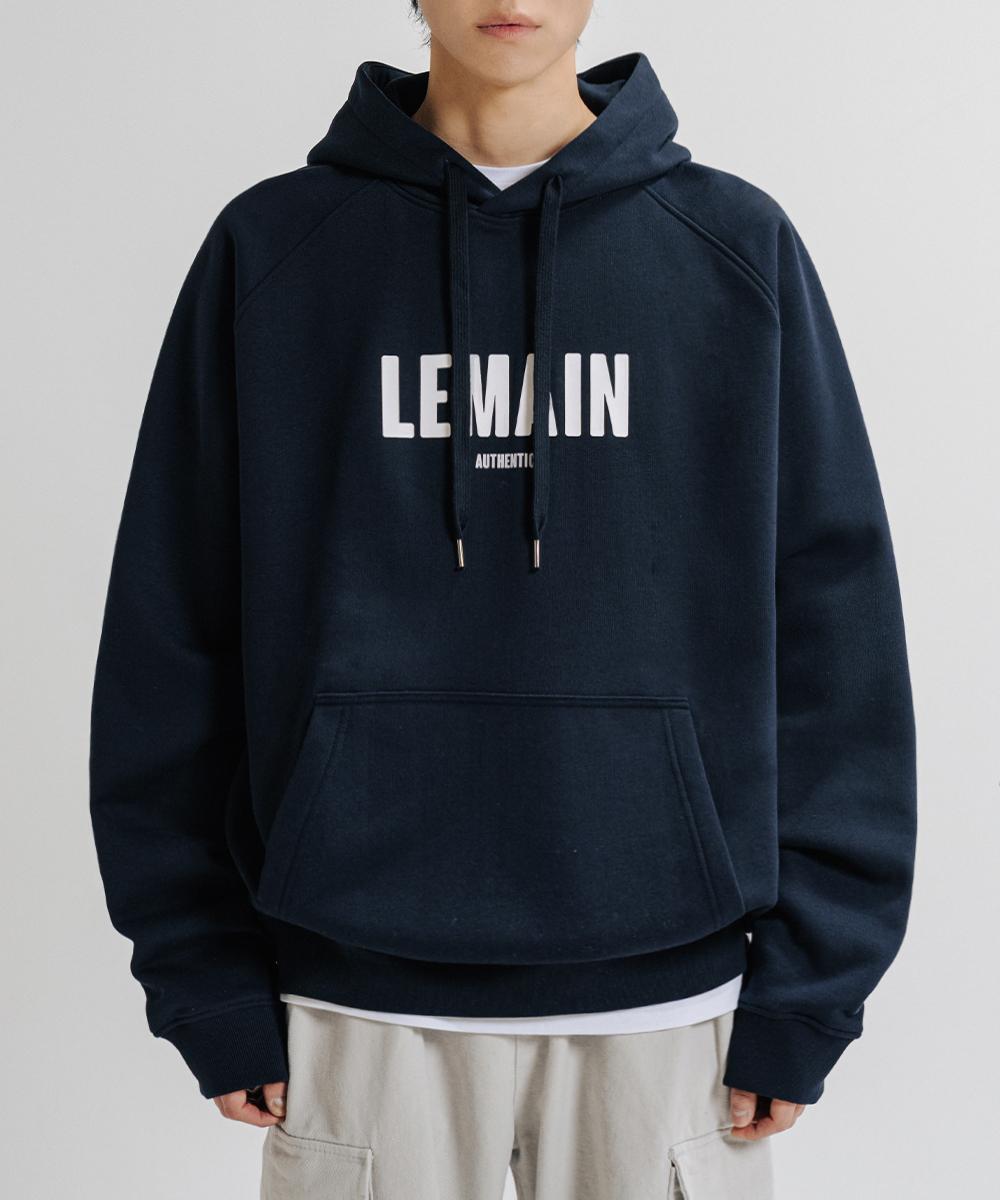 Remain Second Oversized Signature Logo Hoodie [Navy] Gray/M