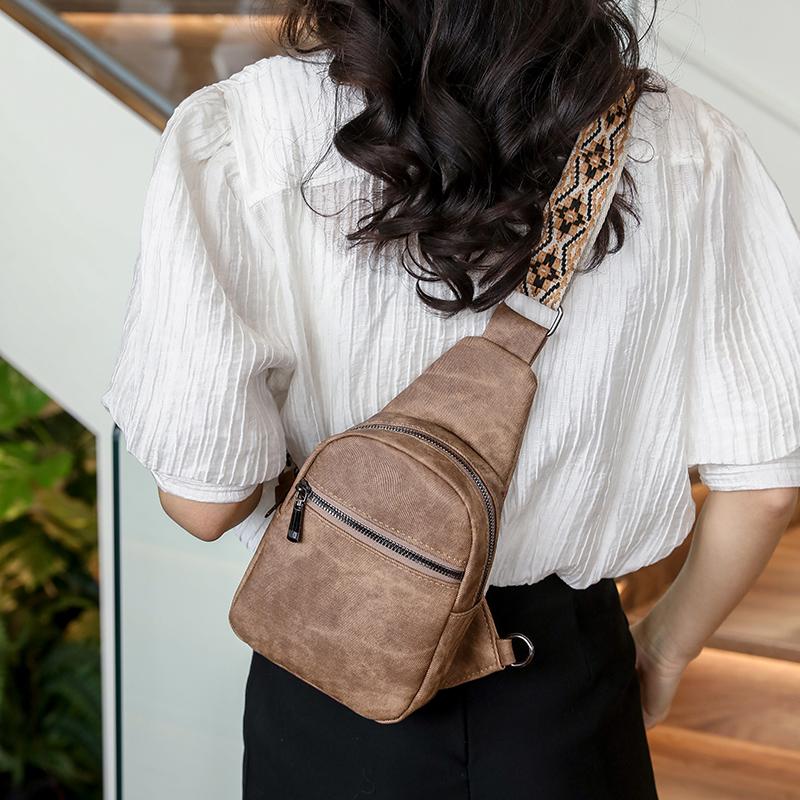 Wide Shoulder Strap Chest Bag Single Shoulder Bag Crossbody Bag Women's Bag