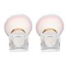 2 Set Nail Art Powder Brushes Pink Soft Bristles Comfortable Handle Odorless Versatile for Nail Cleaning Makeup