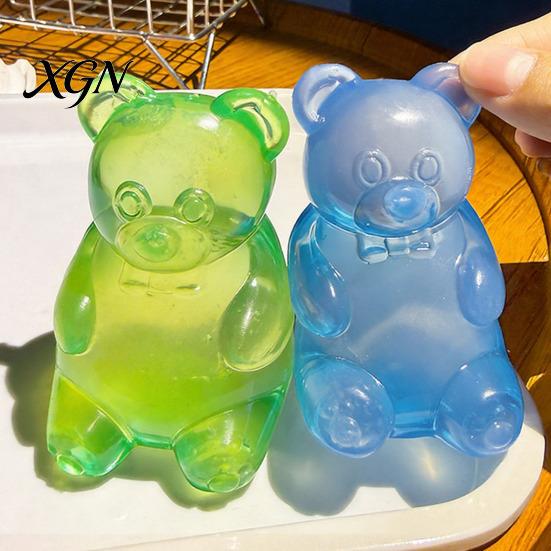 Anxiety Relief Toy Clear Bear Squeeze Stress Shape TPR Sugar Ball Sensory Soft Stretchy Decompression Fidget