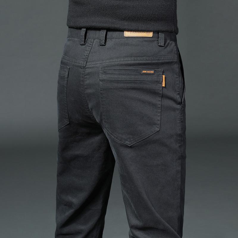 Herbst- und Winter Herren Plüsch Dick/Normal High-End Freizeithose Slim Fit Gerades Bein Business Elastisch Vielseitig Lange Hose für Herren