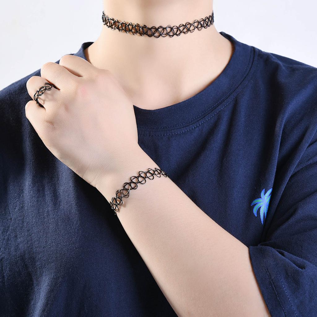 Elastic Stretchable Chokers Gothic Tattoos Choker Chain Jewelry for Women Girls