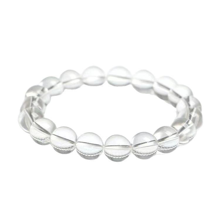 Natural East China Sea Old Material White Crystal Round Bead Bracelet, Old Mine White Crystal Bead Bracelet, Loose Beads
