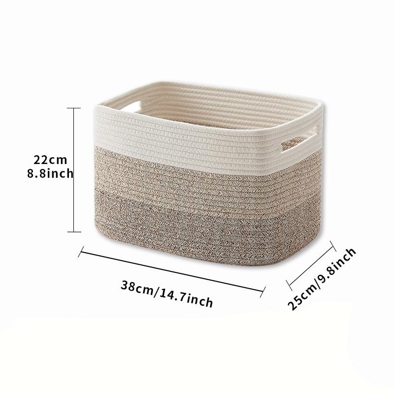 Velkokapacitní bavlněný pletený koš na prádlo a úložný koš