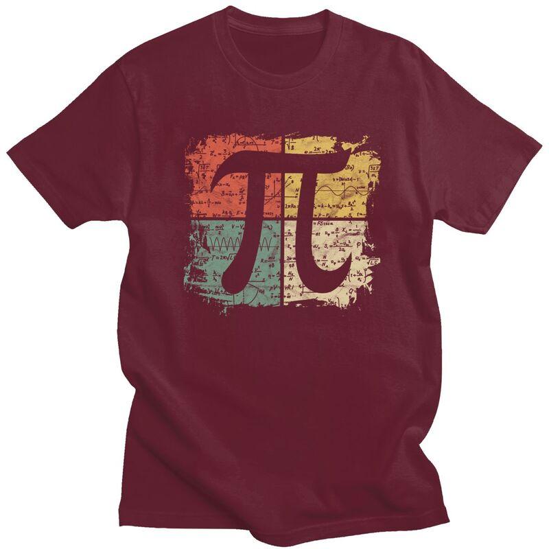 Custom Male Retro Square Pi Symbol Gift T Shirt Short Sleeves Cotton Tshirt Casual Math Equations Teacher Geek Tees Clothing