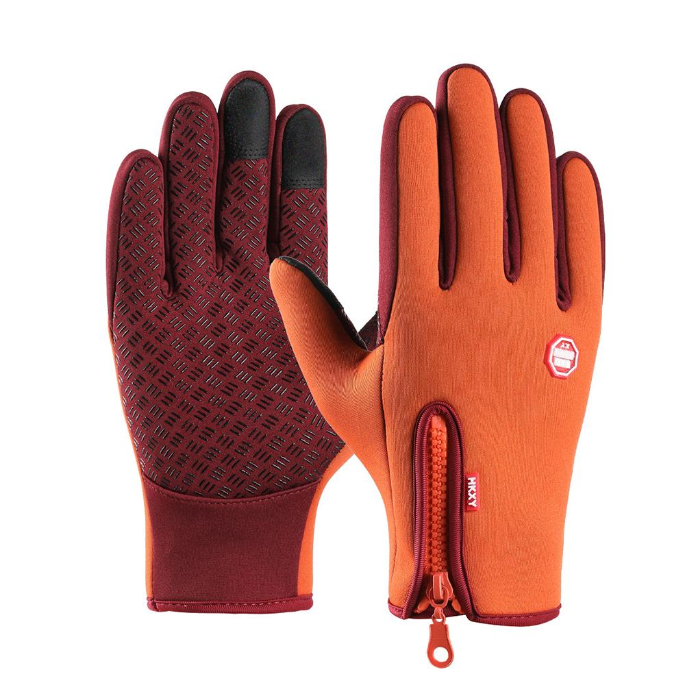 Winter Cycling Gloves Unisex Hiking Touchscreen Anti-slip Zipper Windproof Water-repellent Commuter Thermal Men Women Gloves