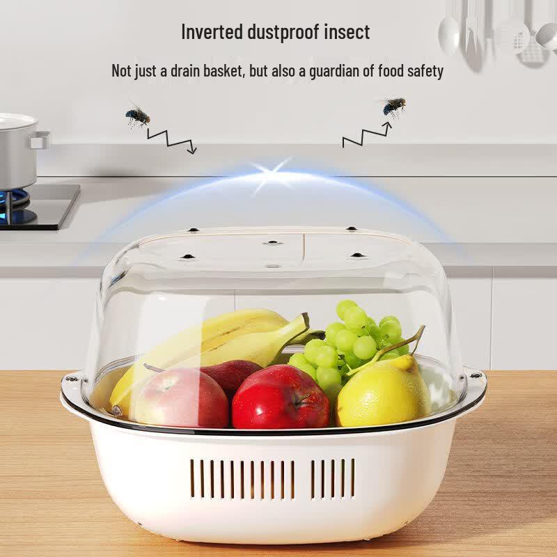 Dual-Layer Plastic Fruit & Vegetable Washing Basket