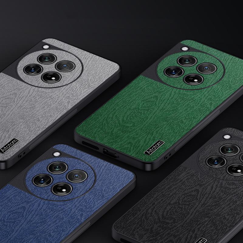 For OnePlus 12 5G Cell Phone Case Bump Proof Wood Grain Back Cover