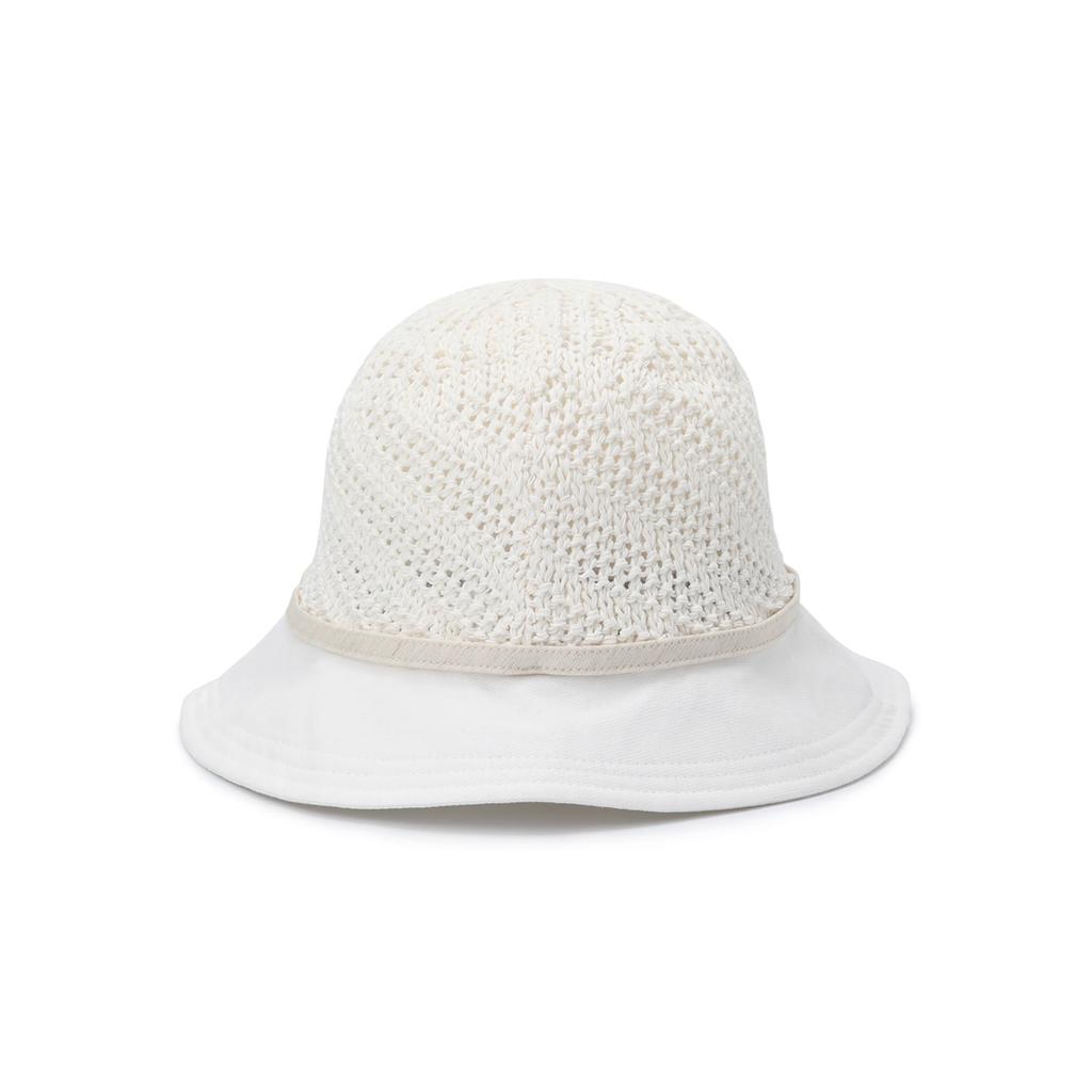 ANEW GOLF Women Raffia Mix Bucket Hat_Wh