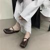 Flat-bottomed Mary Jane bag head half slippers women's outer wear 2025 spring and summer new soft-soled square head shoes sandals
