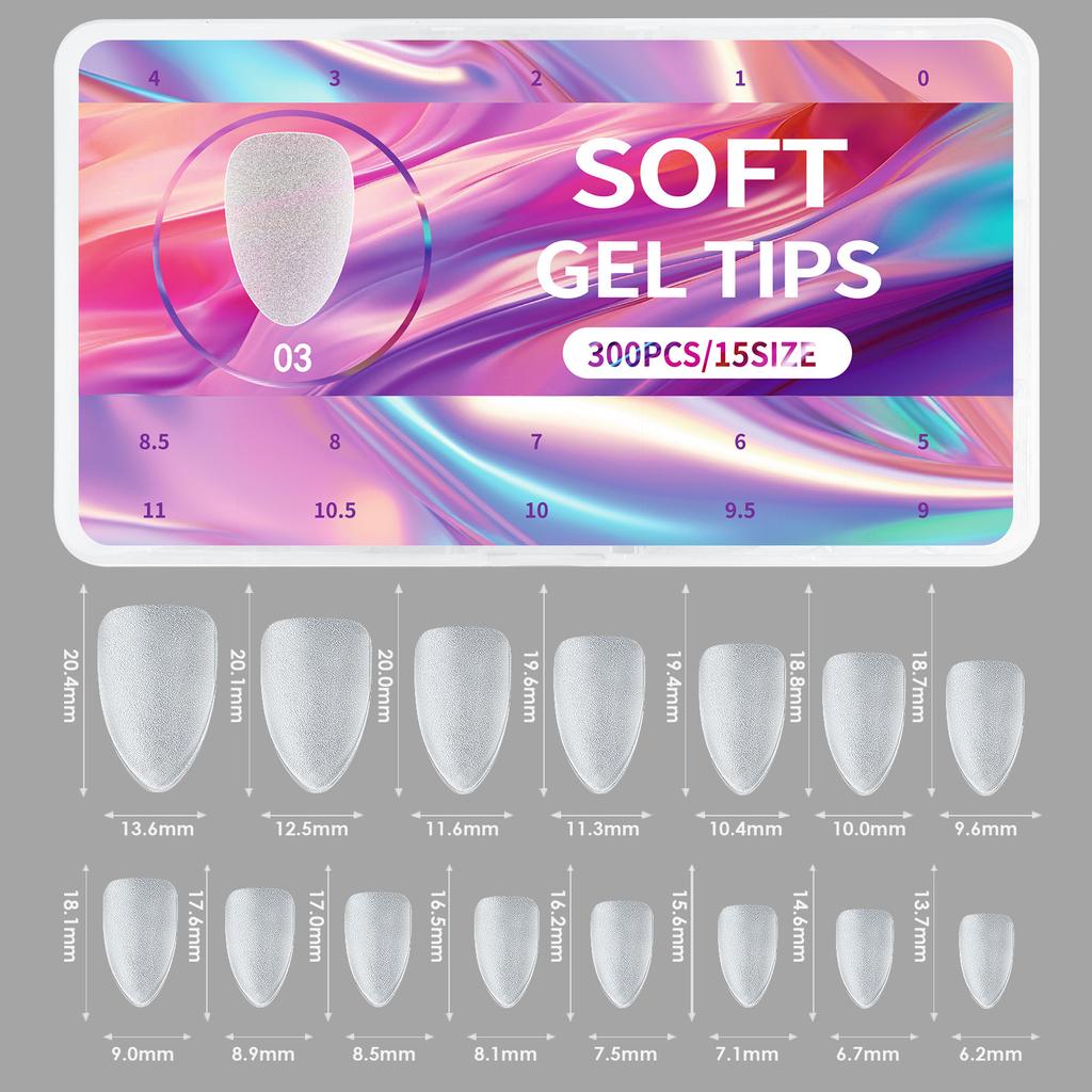 New 300pcs Matte Fake Nails NO Polishing Press On False Nails Medium Short Design High Matt Soft Gel Nail Tips for Extension