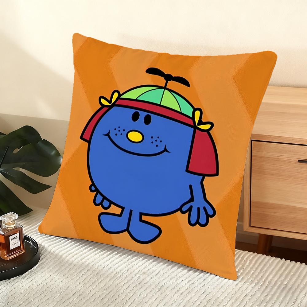 Cute Mr. M-Men Cushion Cover Soft Short Plush Pillow Cover Smooth Cozy Texture Aesthetic Cushion Case Home Decor